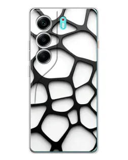 Чохол для TECNO Camon 40 з картинкою «Біла об'ємна сітка»