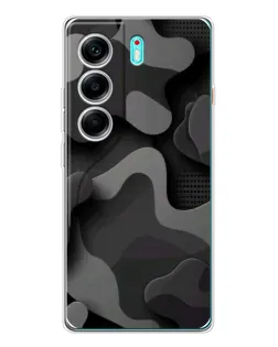 Чохол для TECNO Camon 40 з картинкою «Темний абстрактний камуфляж»