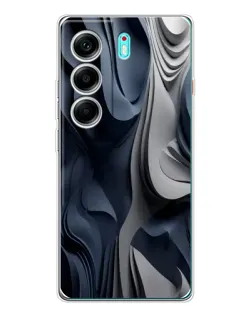 Чохол для TECNO Camon 40 з картинкою «Об'ємні сині складки»