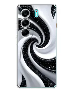 Чохол для TECNO Camon 40 з картинкою «Чорно-біла спіраль»