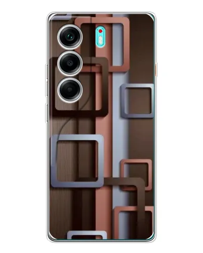 Чохол для TECNO Camon 40 з картинкою «Коричневі об'ємні квадрати» Чохол для TECNO Camon 40 з картинкою «Коричневі об'ємні квадрати»