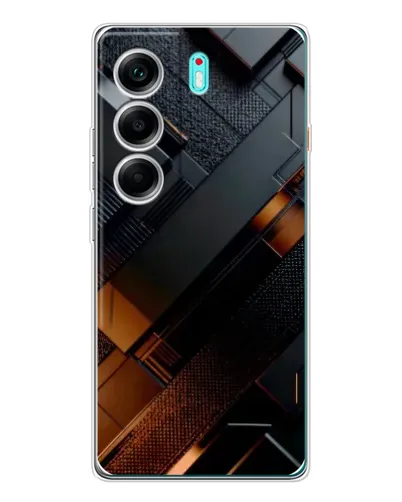 Чохол для TECNO Camon 40 з картинкою «Чорні геометричні блоки» Чохол для TECNO Camon 40 з картинкою «Чорні геометричні блоки»