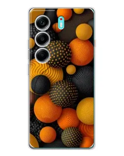 Чохол для TECNO Camon 40 з картинкою «Об'ємні помаранчеві сфери»