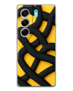 Чохол для TECNO Camon 40 з картинкою «Чорне жовте переплетення»