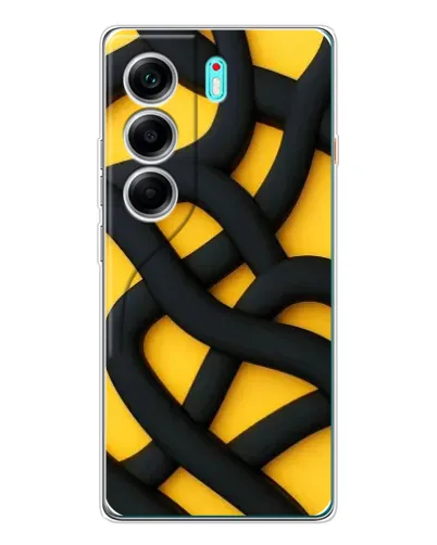 Чохол для TECNO Camon 40 з картинкою «Чорне жовте переплетення» Чохол для TECNO Camon 40 з картинкою «Чорне жовте переплетення»