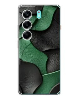 Чохол для TECNO Camon 40 з картинкою «Зелені шкіряні хвилі»