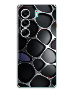 Чохол для TECNO Camon 40 з картинкою «Об'ємна темна решітка»