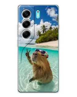 Чохол для TECNO Camon 40 з картинкою «Капібара на морі»