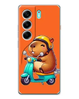 Чохол для TECNO Camon 40 з картинкою «Капібара на скутері»