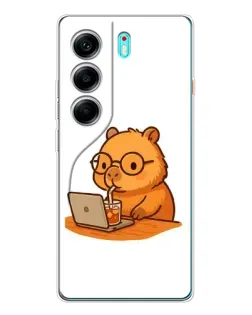 Чохол для TECNO Camon 40 з картинкою «Капібара з ноутбуком»