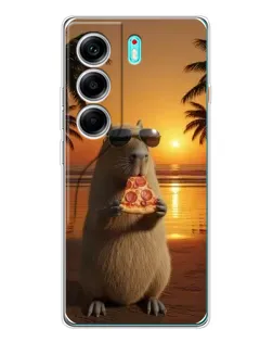 Чохол для TECNO Camon 40 з картинкою «Капібара з піцою»