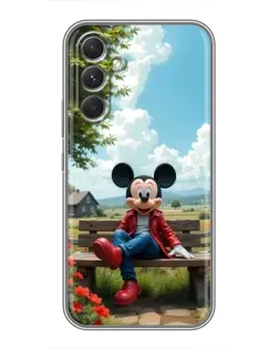 Чехол для TECNO Camon 50 Pro с картинкой «Микки на скамейке»