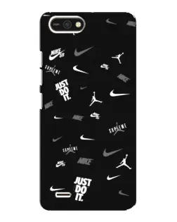Чехол для TECNO POP 2F с картинкой «Nike Black Pattern»