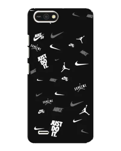 Чехол для TECNO POP 2F с картинкой «Nike Black Pattern» Чехол для TECNO POP 2F с картинкой «Nike Black Pattern»