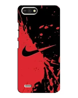 Чехол для TECNO POP 2F с картинкой «Красные брызги Nike»