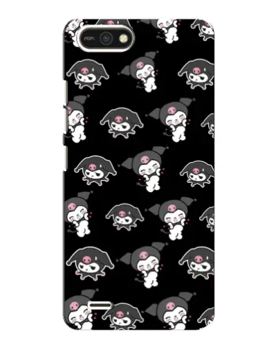 Чохол для TECNO POP 2F з картинкою «Чорний паттерн Kuromi»