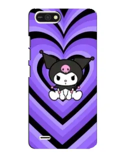 Чохол для TECNO POP 2F з картинкою «Kuromi та фіолетові серця»
