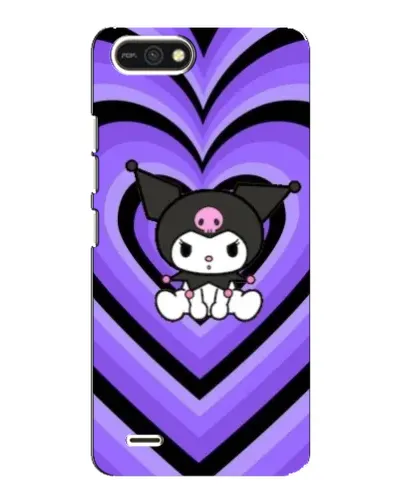 Чохол для TECNO POP 2F з картинкою «Kuromi та фіолетові серця»