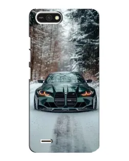 Чохол для TECNO POP 2F з картинкою «BMW у зимовому лісі»