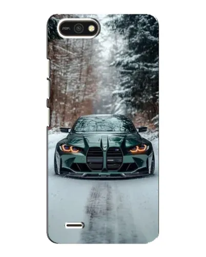 Чохол для TECNO POP 2F з картинкою «BMW у зимовому лісі»