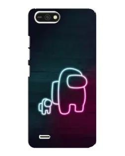 Чохол для TECNO POP 2F з картинкою «Among Us неон-арт»