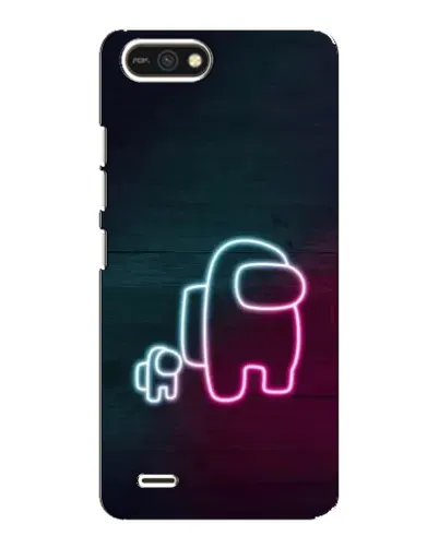 Чохол для TECNO POP 2F з картинкою «Among Us неон-арт»