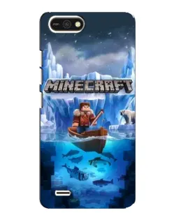 Чехол для TECNO POP 2F с картинкой «Minecraft ледяной мир»