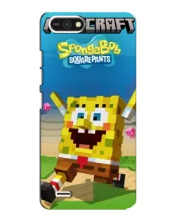 Чехол для TECNO POP 2F с картинкой «Губка Боб Minecraft»