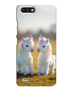 Чехол для TECNO POP 2F с картинкой «Пара единорогов»