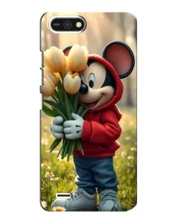 Чехол для TECNO POP 2F с картинкой «Микки с тюльпанами»