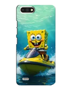 Чохол для TECNO POP 2F з картинкою «Спанч Боб на гідроциклі»