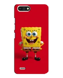 Чохол для TECNO POP 2F з картинкою «Спанч Боб на червоному»