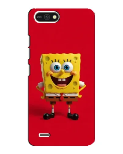Чохол для TECNO POP 2F з картинкою «Спанч Боб на червоному»