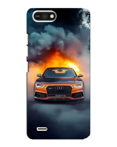 Чехол для TECNO POP 2F с картинкой «Audi в огненном дыму»