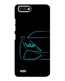 Чехол для TECNO POP 2F с картинкой «Голубой силуэт Lamborghini»