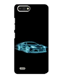 Чехол для TECNO POP 2F с картинкой «Неоновый контур Lamborghini»