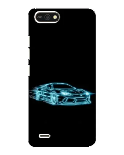 Чехол для TECNO POP 2F с картинкой «Неоновый контур Lamborghini»