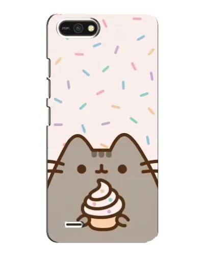 Чехол для TECNO POP 2F с картинкой «Пушин с кексом»