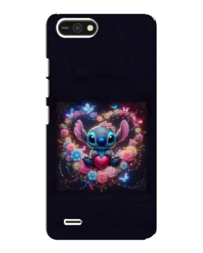 Чехол для TECNO POP 2F с картинкой «Stitch в цветах»