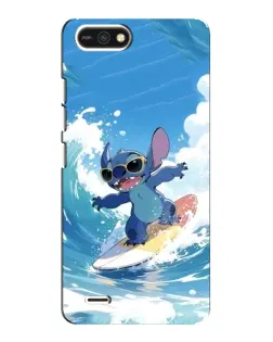 Чехол для TECNO POP 2F с картинкой «Стич на волне»
