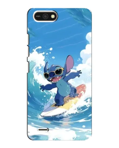 Чехол для TECNO POP 2F с картинкой «Стич на волне»