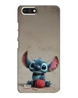 Чехол для TECNO POP 2F с картинкой «Стич на коричневом фоне»