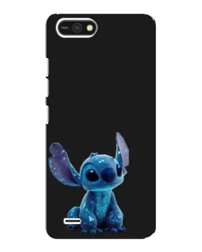 Чехол для TECNO POP 2F с картинкой «Стич на черном»