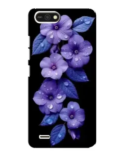 Чохол для TECNO POP 2F з картинкою «Фіолетові квіти з росою»