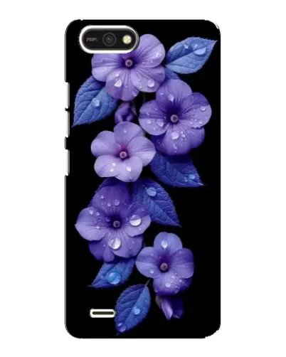 Чохол для TECNO POP 2F з картинкою «Фіолетові квіти з росою»