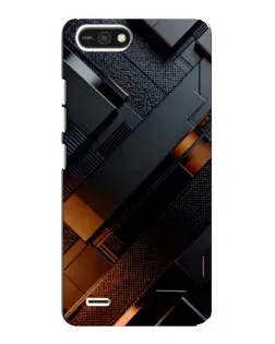 Чохол для TECNO POP 2F з картинкою «Чорні геометричні блоки»