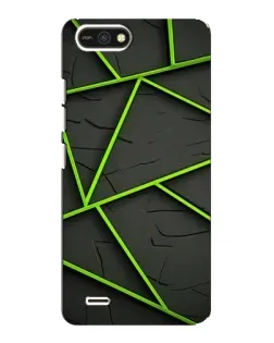 Чохол для TECNO POP 2F з картинкою «Зелені геометричні лінії»
