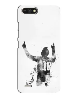 Чохол для TECNO POP 2F з картинкою «Чорно-білий силует Мессі»
