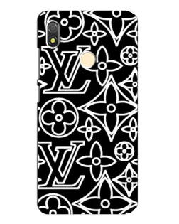 Чехол для TECNO POP 3 с картинкой «Черно-белый узор LV»