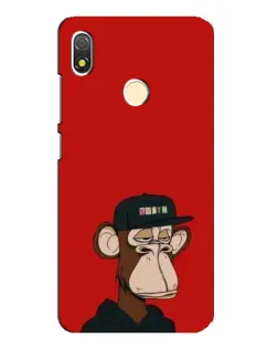 Чехол для TECNO POP 3 с картинкой «Bored Ape — красный фон»